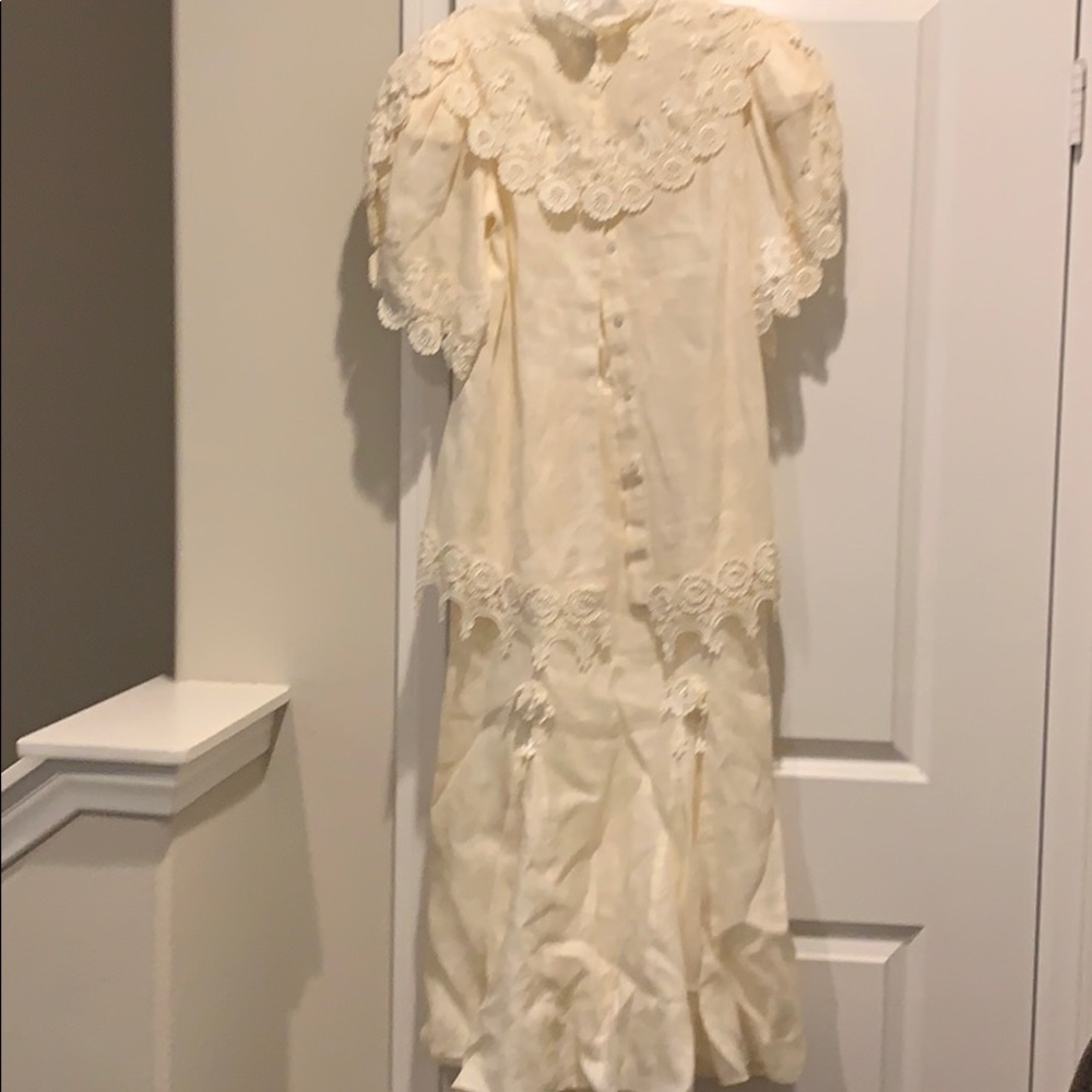 100% Linen & Lace Designer Sheathe Dress